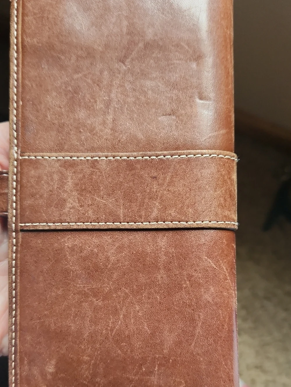 VTG Coach Brown Leather Long Checkbook Holder